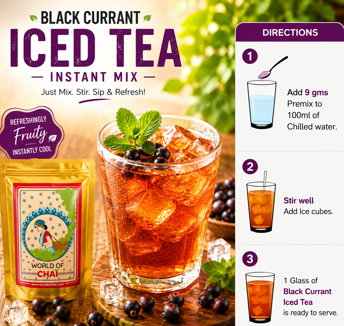 Blackcurrant Iced Tea Instant Mix