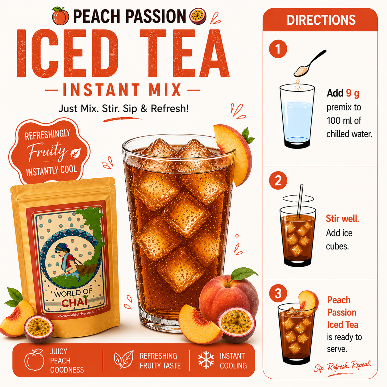 Peach Passion Iced Tea (Instant Mix)