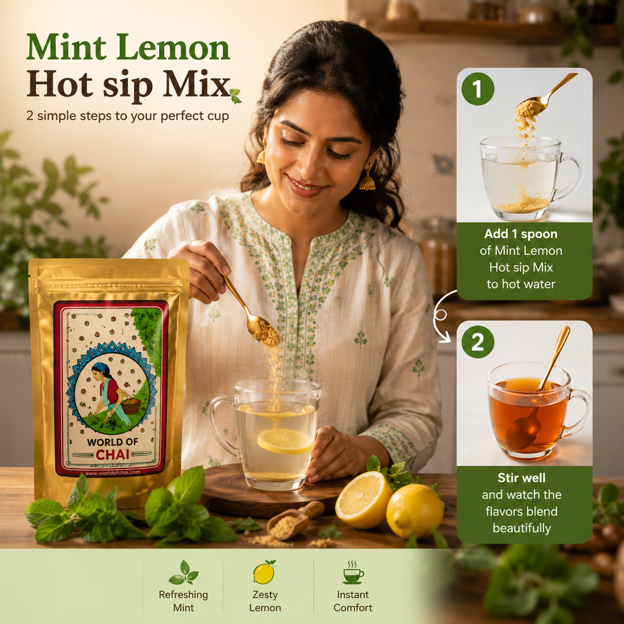 Mint Lemon Hot Sip Mix