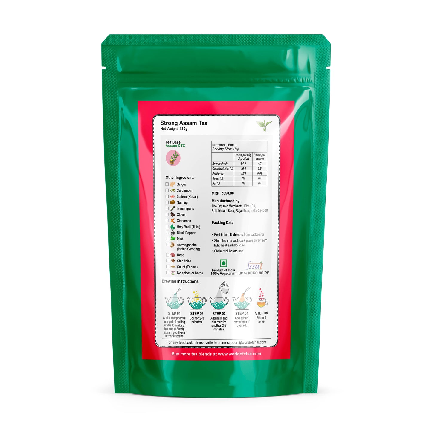 Strong Assam Tea - Add unlimited spices and herbs