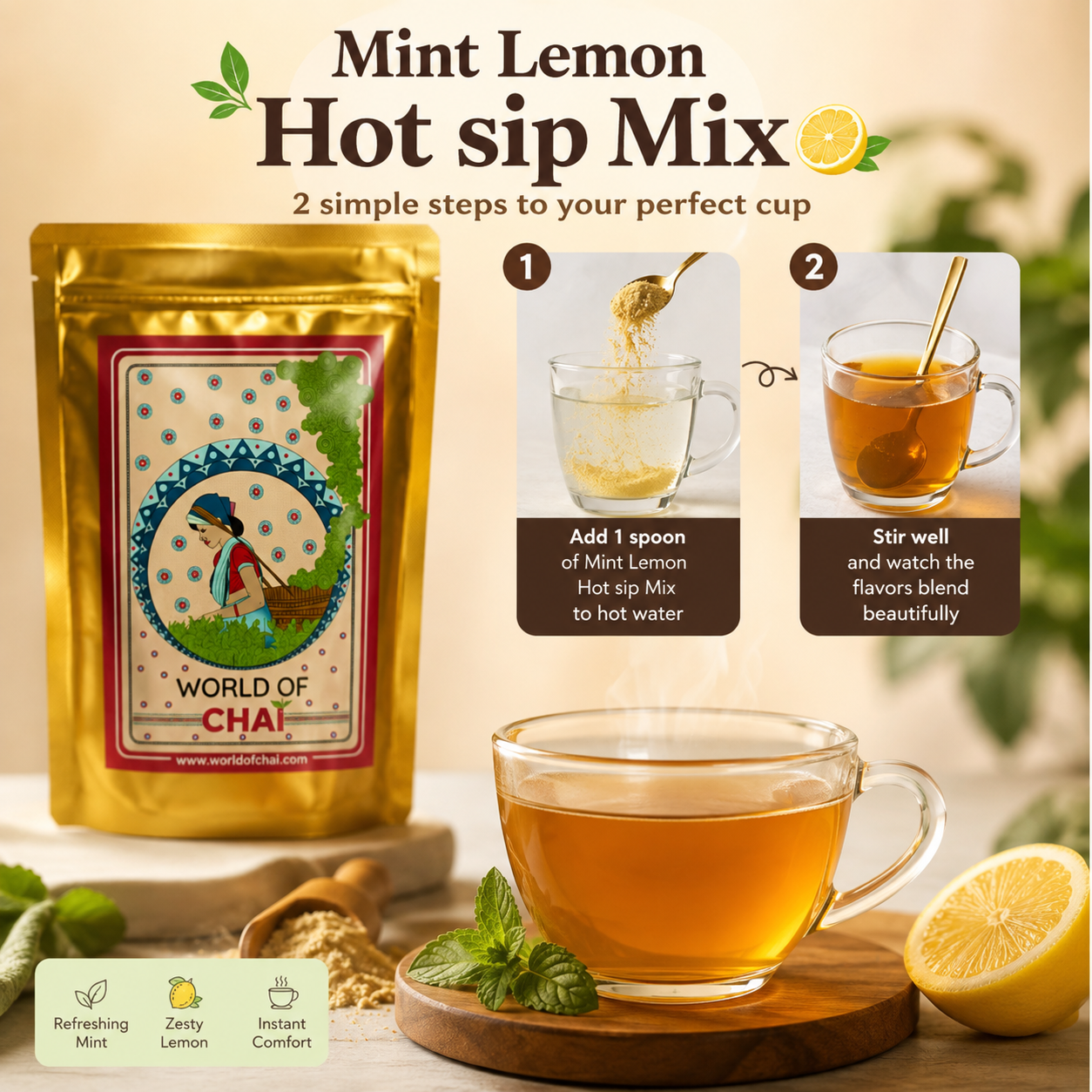 Mint Lemon Hot Sip Mix