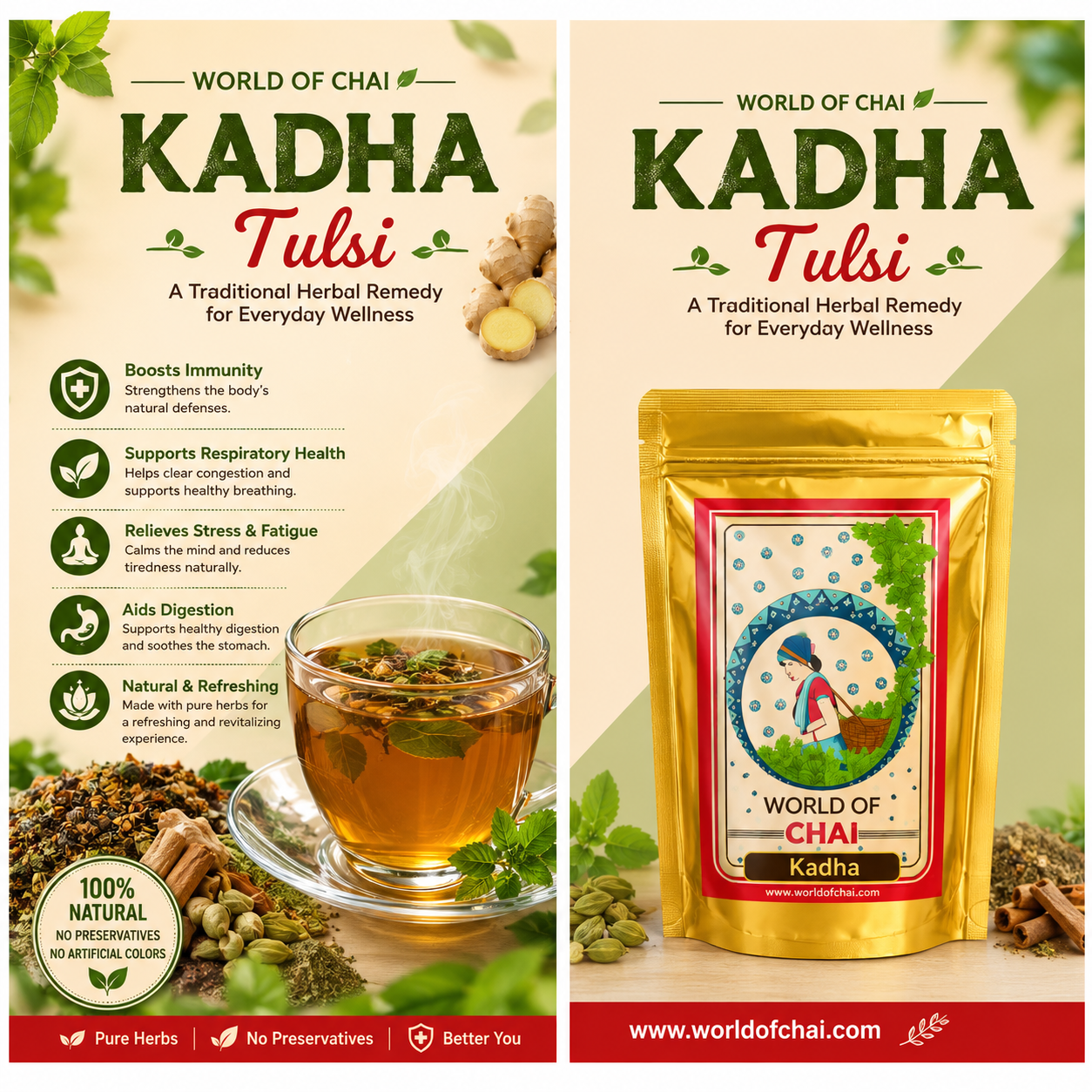 Kadha Tulsi, Kalimirch, Dalchini & Ginger
