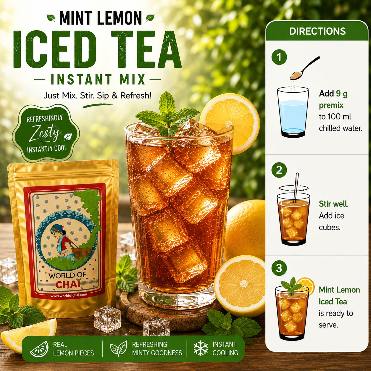 Mint Lemon  Iced Tea Instant Mix