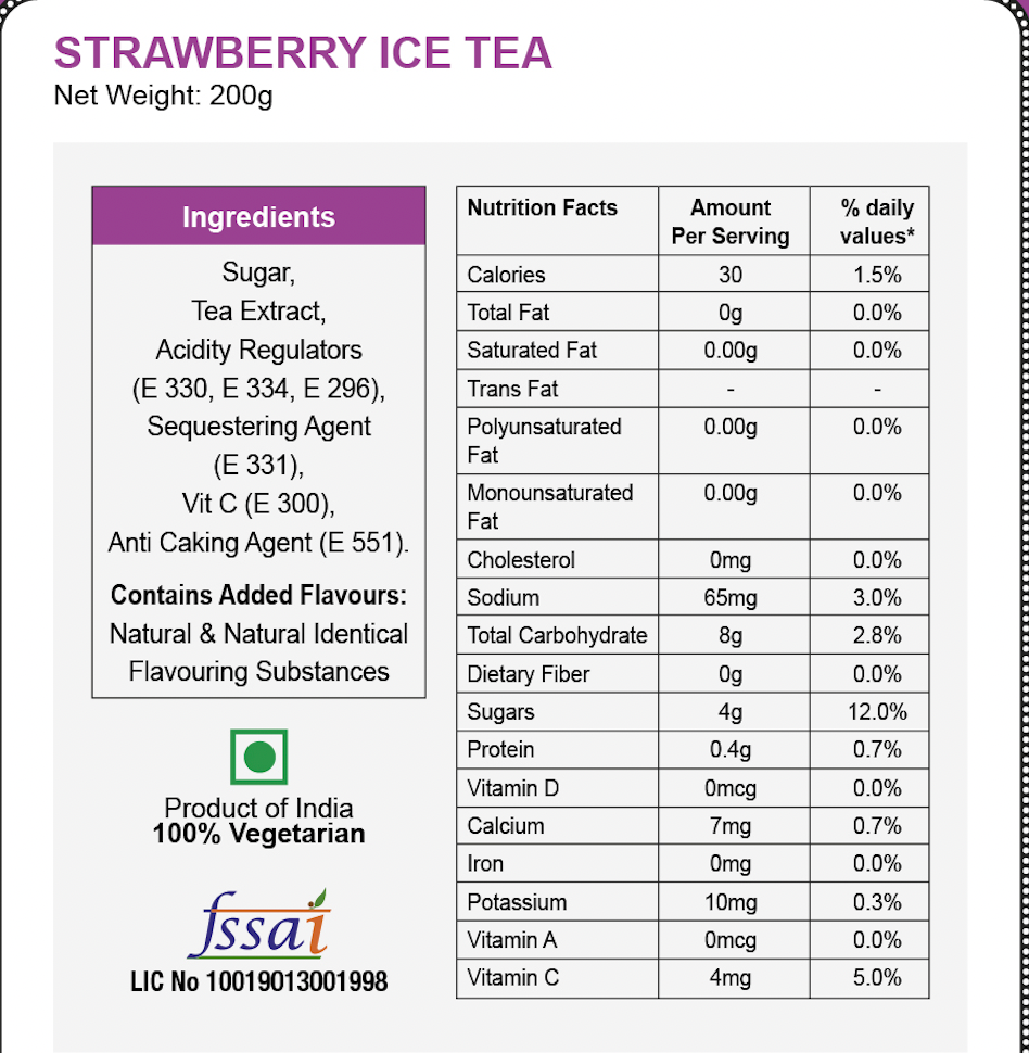 Strawberry Iced Tea (Instant Mix)