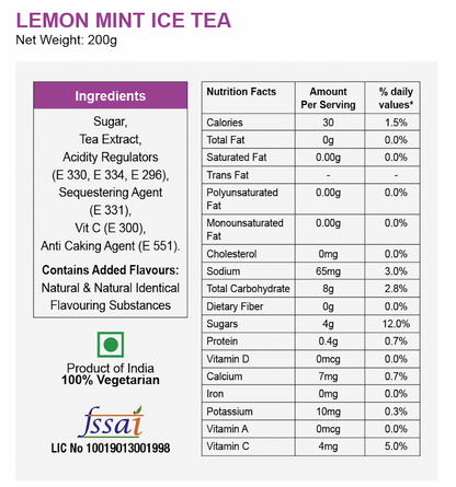 Mint Lemon  Iced Tea Instant Mix