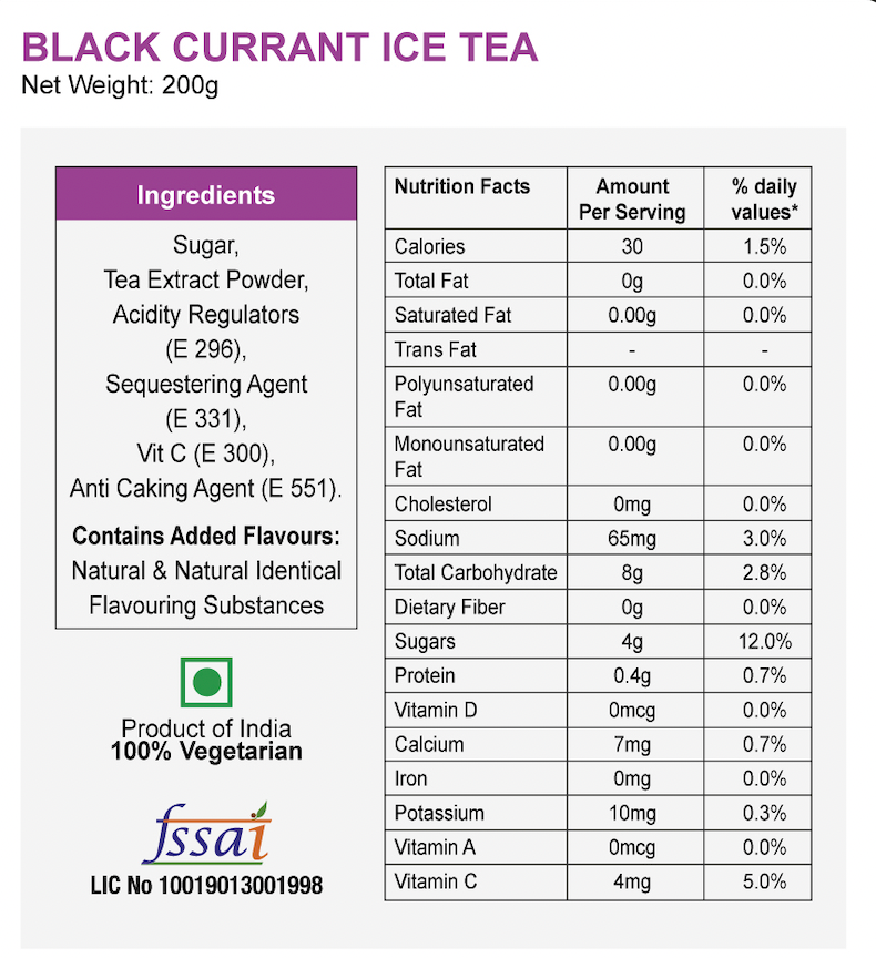 Blackcurrant Iced Tea Instant Mix
